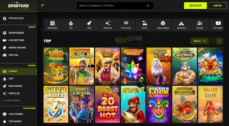 Sportuna Casino Online: Jetzt registrieren und 100% Willkommensbonus einlösen - overview